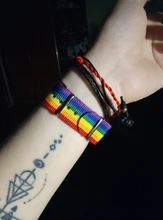 Ins-Pulseras tejidas con arcoíris para hombres y mujeres, pulseras LGBT para homosexuales, bisexuales, tejidas, trenzadas, orgullo, joyería de amistad