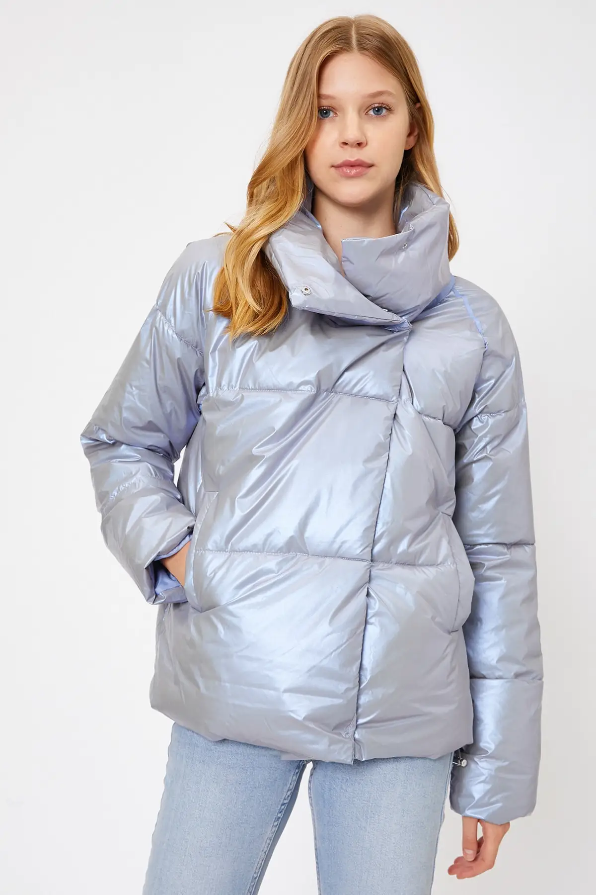 Coton женская серебряная куртка 9KAK23690OW