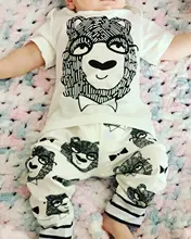 Conjunto de ropa de algodón para recién nacido, camiseta de manga corta con estampado de letras, pantalones informales, trajes para niños pequeños