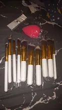 Juego de brochas de maquillaje, 10 Uds., base en polvo profesional, sombra de ojos, cosméticos, pelo sintético suave, regalo, huevo de belleza