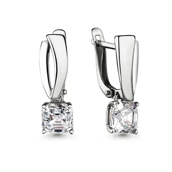 

Aquamarine earrings with Swarovski cubic zirconia, 925 sterling silver