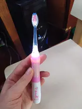 Seago-cepillo de dientes eléctrico para niños, boquillas de repuesto con recordatorio inteligente, luz LED, suministro de batería, Sónico, 3 años +