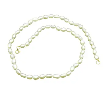 

Choker necklace River beads 4-5mm with gold