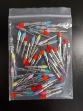 Pulidor de pulido plano y pequeño con cierre de nailon para laboratorio Dental, 50 Uds., cepillos de depilación, cabezal de cepillo de cuidado Dental desechable