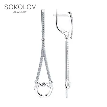 

Drop Earrings with stones SOKOLOV Silver fashion jewelry silver 925 women's/men's, male/female, long earrings, women's male