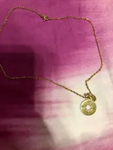 DOTIFI-collar de acero inoxidable para mujer, Color dorado y plateado, joyería hecha a mano con brújula redonda pequeña