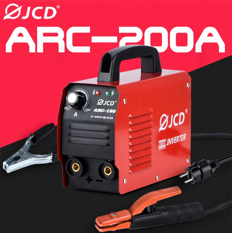 

JCD 220V MMA Welder 160/200A ARC Welder Machine IGBT Digital Display LCD Hot Start Welder with Electrode Holder Work Clamp Brush