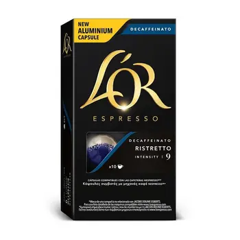

L 'or decaffeinated Ristretto, 10 compatible NESPRESSO aluminium capsules