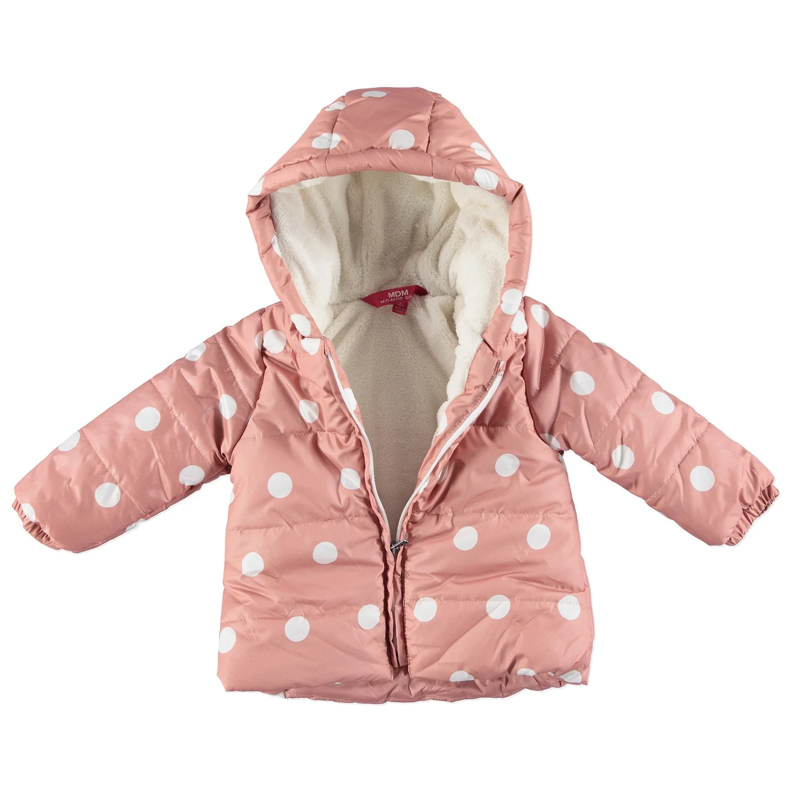 Ebebek Midimod/Водоотталкивающее пальто в горошек для маленьких девочек