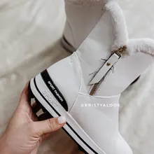 Ankle-Boots Plush Girls Boys Winter Flat Zipper ISSIENA Down with PU Snow Snow