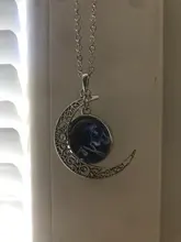 Collar de 12 Constelaciones signos del zodiaco cabujón de cristal pendiente de luna creciente cadena de clavícula collar de regalo de cumpleaños para mujer