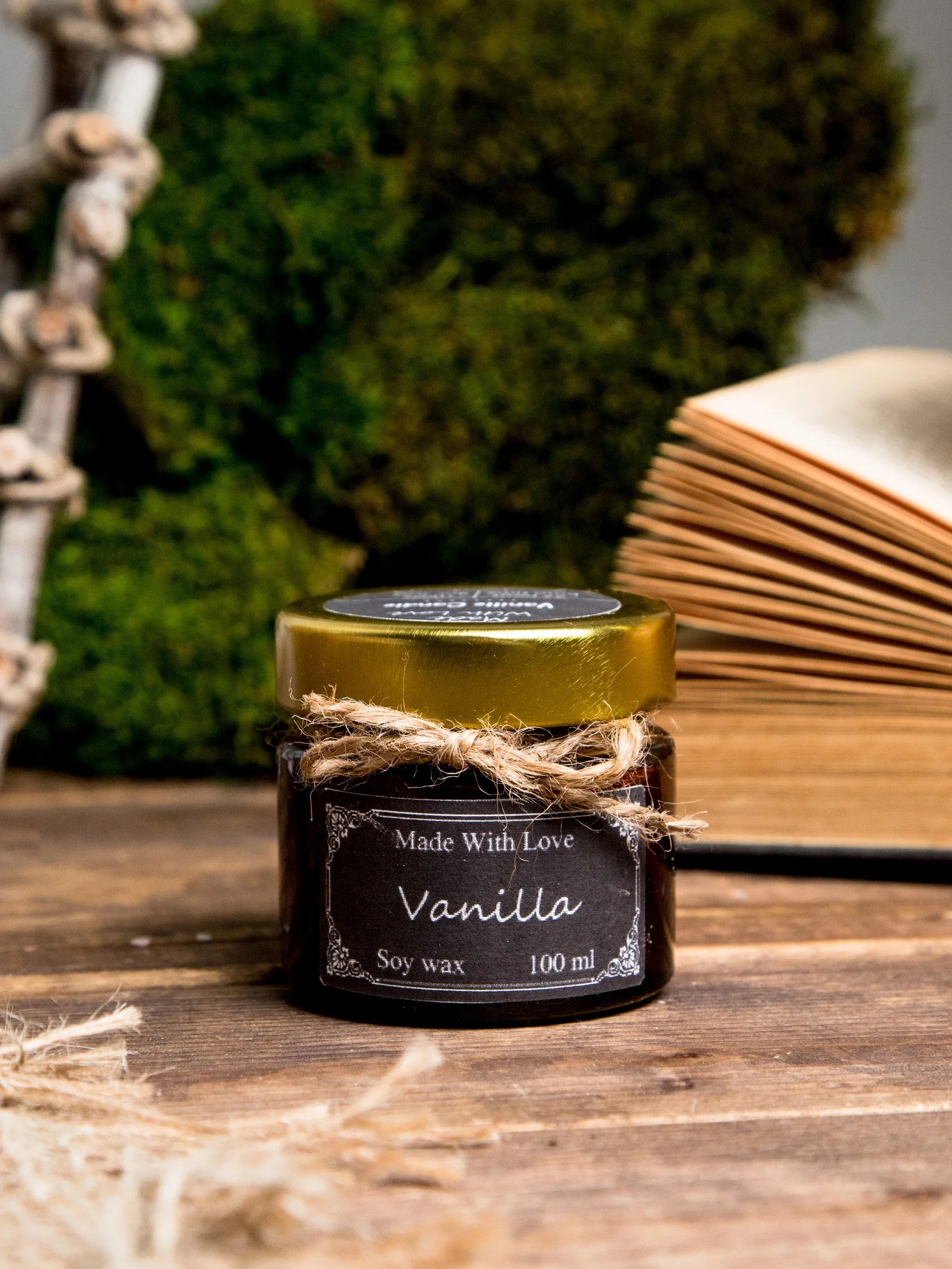 свеча соевый воск деревянный фитиль