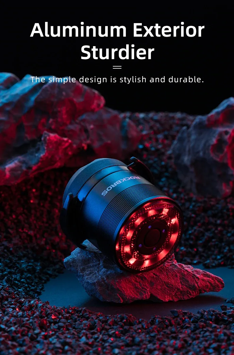 ROCKBROS Waring Bike Tail Light USB Charge Water-resist Rear Light Double Bracket 7 Colors Cycling Light Lamp Bike Accessories