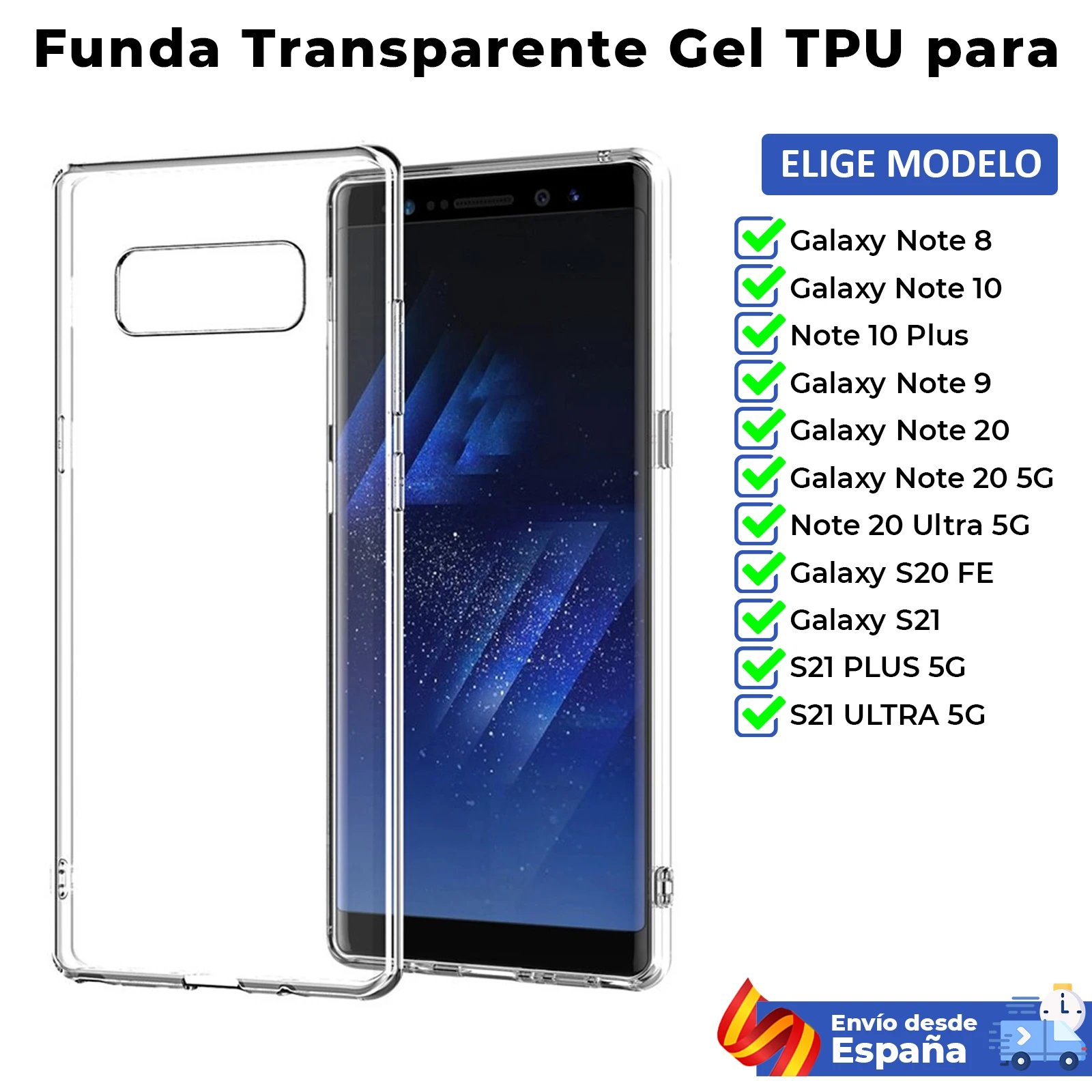 Samsung Galaxy Note 8 10 20 5G S21 S20 Plus Custodia Ultra Tpu