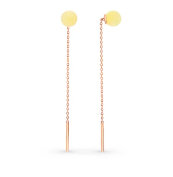 

Silver earrings with amber sunlight sample 925