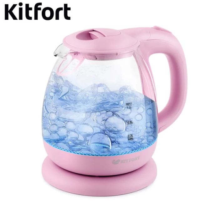 Розовый Чайник Kitfort KT-653 - Цвет: Розовый