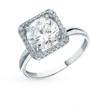 

Silver ring with cubic zirconia sunlight sample 925 test