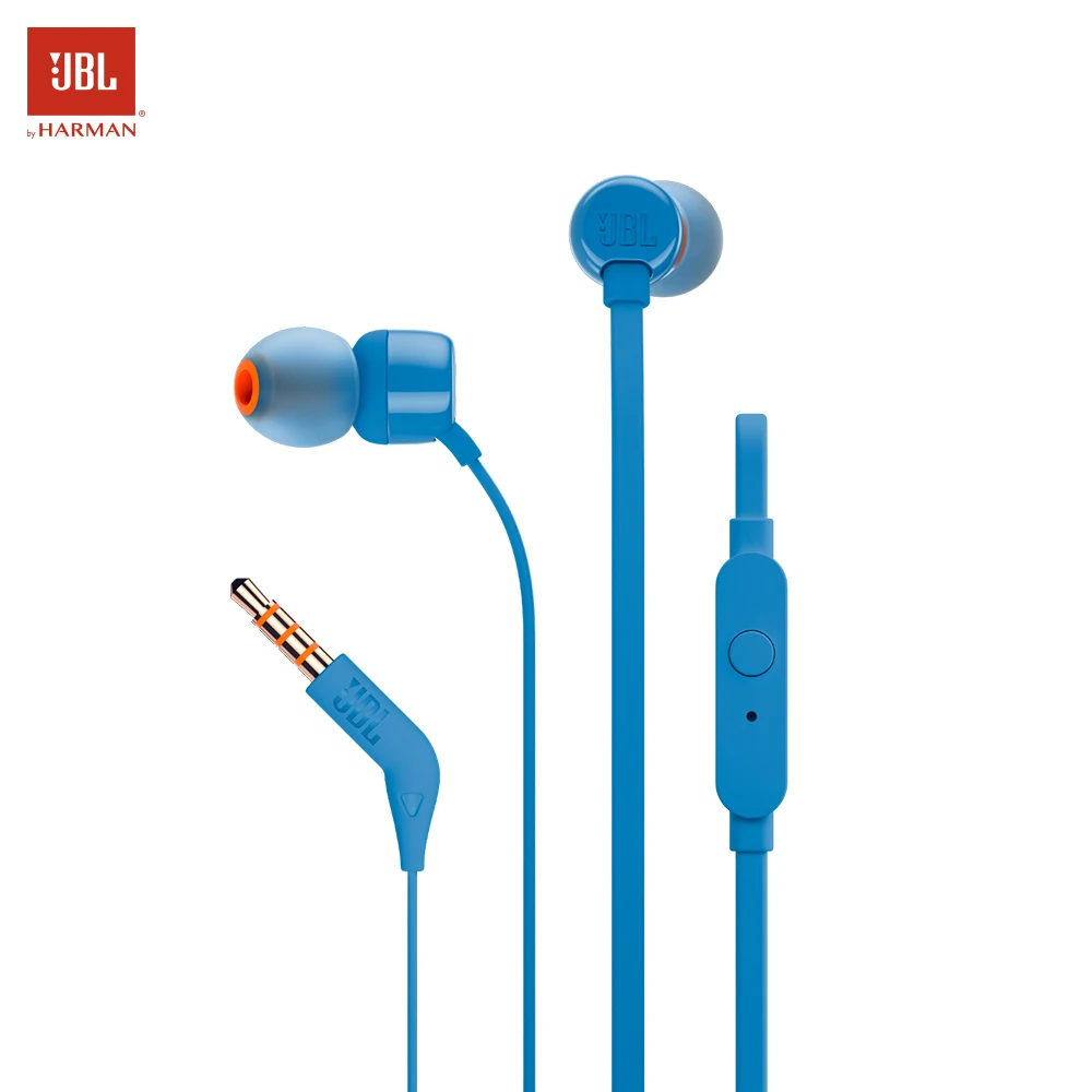Синий Пользовательские наушники JBL JBLT110 - Цвет: Синий