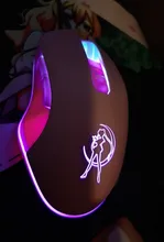 Ratón óptico retroiluminado de color rosa para ordenador, Mouse silencioso con cable, moda Sailor Moon, 2400DPI