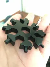 Llave de copos de nieve multifuncional, herramienta portátil para exteriores, forma octogonal, 18 en 1, llave multifuncional con anillo