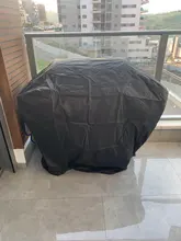 190T 210D cubierta de barbacoa para exterior, polvo impermeable Weber pesado parrilla cubierta de la lluvia de barbacoa al aire libre cojín redondo