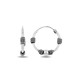 

Silver 925 Sterling 18mm Oxidized Ring Earrings