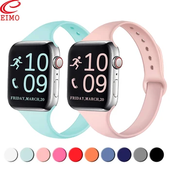 

Strap For Apple Watch band 40mm 44 mm iWatch band 42mm 38mm Slim Silicone Bracelet Accessories watchband Apple watch 5 4 3 2