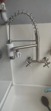 Hand-Sprayer Taps Kitchen-Faucet Wall-Mounted Chrome-Spring Hot-Water-Mixer Pull-Down