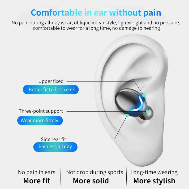 Bluetooth 5 0 Earphone Wireless Headphones Earphones TWS Headset Blutooth Earbuds Handsfree Ear Buds Bloototh Earbud Ear Phones