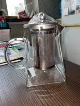 Glass Teapot Tea-Kettle INFUSER-FILTER Puer Flower Oolong Kung-Fu Heat-Resistant Stainless-Steel