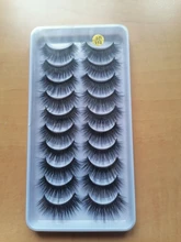 Pestañas 3D de visón, maquillaje, pestañas postizas largas naturales, extensión de pestañas llamativas, pestañas postizas hechas a mano, 10 pares