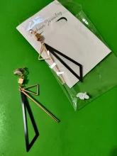 Pendientes con Clip geométrico triangular para mujer, joyería con personalidad coreana, sin Piercing, aretes largos de borla para mujer