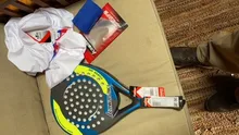 Kawasaki-raqueta de tenis de fibra de carbono para hombre y mujer, raqueta de Padel de fibra de carbono suave de EVA, con cubierta de bolsa y regalo gratis
