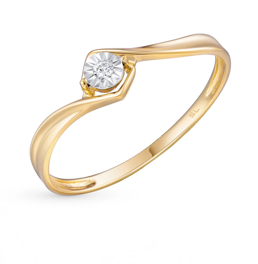 Золотое кольцо с бриллиантами SUNLIGHT проба 585