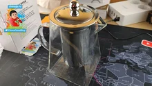 Glass Teapot Tea-Kettle INFUSER-FILTER Puer Flower Oolong Kung-Fu Heat-Resistant Stainless-Steel