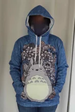 Sudadera con capucha en 3d para hombre y mujer, ropa de calle informal Unisex con estampado de flores de My Neptune Totoro, Anime, novedad de 2019