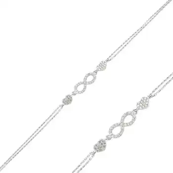 

KUTAYDAN 925 Sterling Silver Infinity Ladies Bracelet