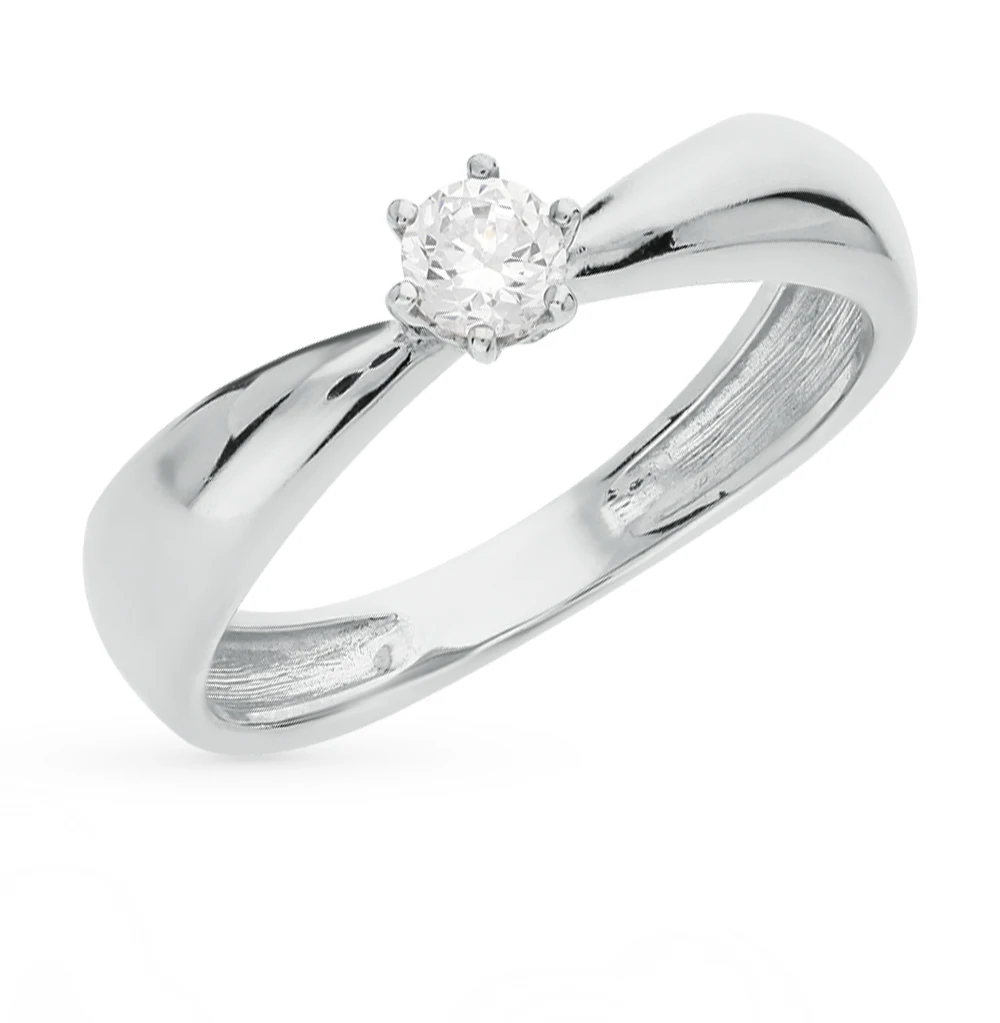 Серебряное кольцо с фианитами SUNLIGHT проба 925