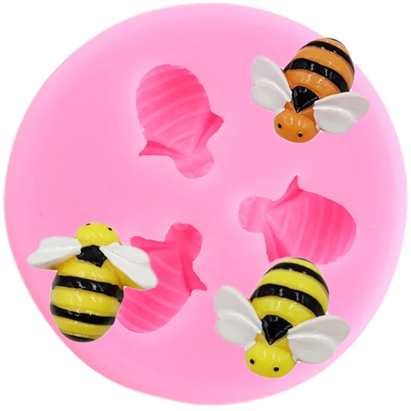 HKACSTHI 3 Packs 7 Cavity Bumble Bee Silicone Mold Honeycomb Bees Silicone Chocolate Molds Silicone Bee Fondant Mold Beehive Silicone Baking Molds Bee Candy