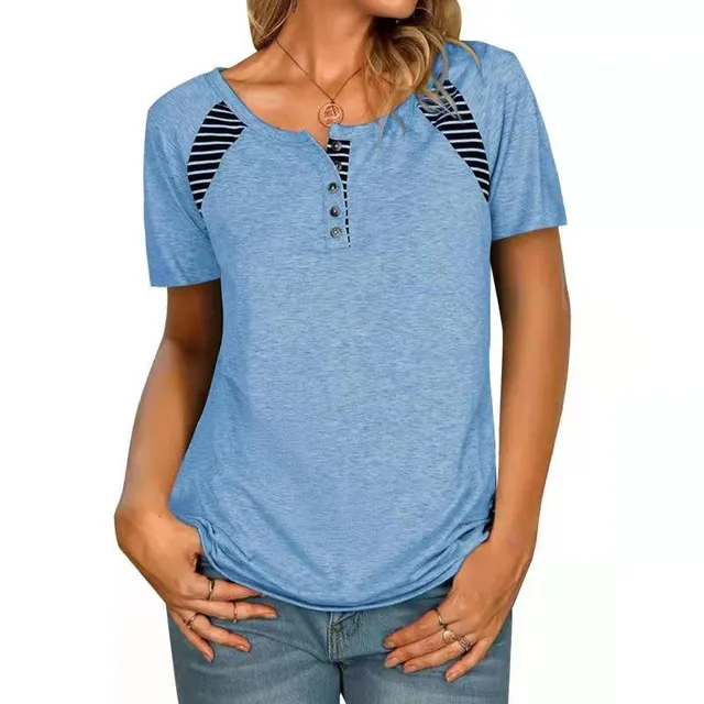 Summer Striped Print T shirt Women 