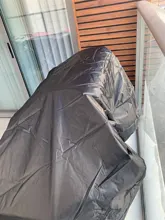 190T 210D cubierta de barbacoa para exterior, polvo impermeable Weber pesado parrilla cubierta de la lluvia de barbacoa al aire libre cojín redondo