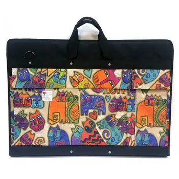 

Folder with zipper velmozha artist A2 fabric "cats" volumetric, 2 pockets, belt