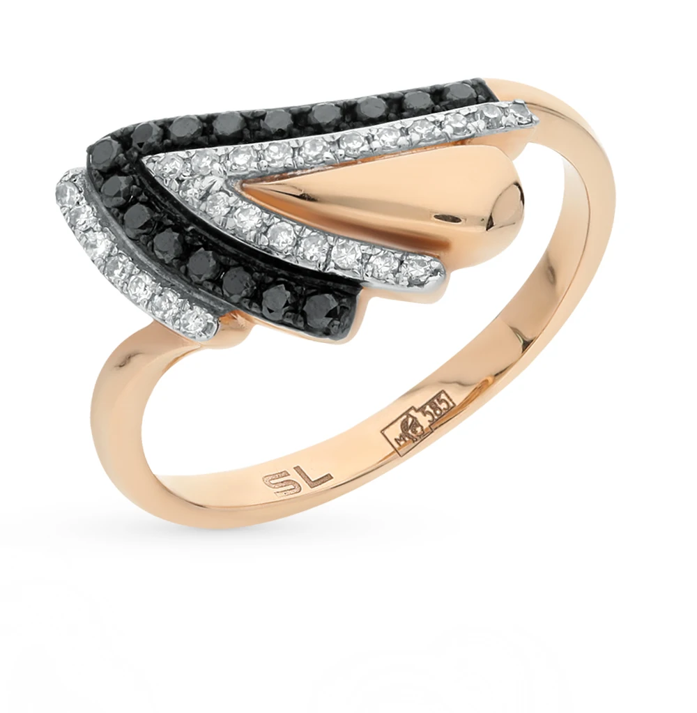 Золотое кольцо с бриллиантами SUNLIGHT проба 585