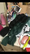 BUQI-mechones de pelo postizo color arcoíris púrpura, extensiones de cabello trenzado de 24 pulgadas, tamaño gigante sintético, 1 paquete