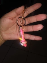 Llavero con zapatilla de tacón alto con diamantes de imitación, monedero de cristal, bolsa de llavero de coche, llavero de aleación decorativo