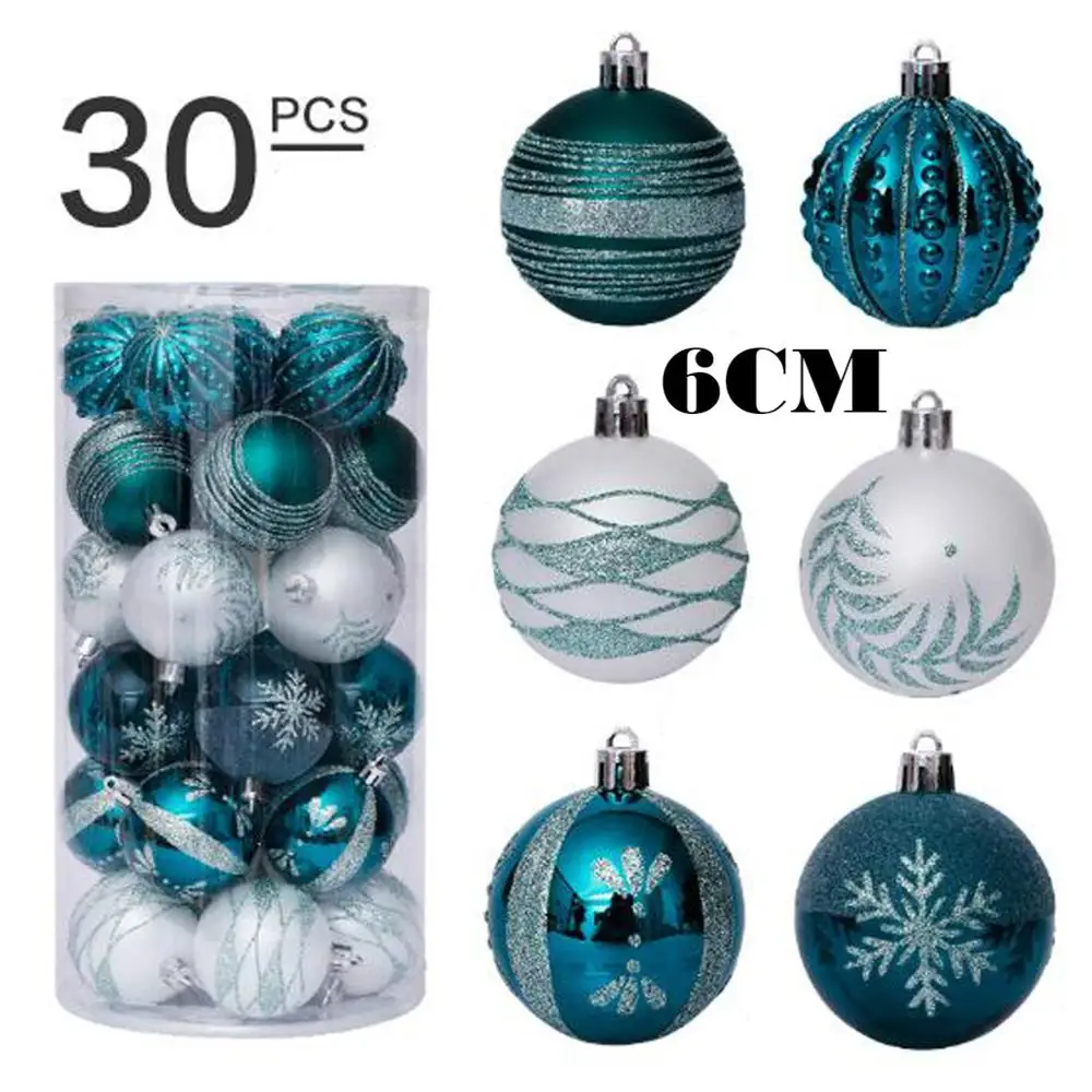 

30 шт. 6 см блестящие шары для рождественской елки, разноцветные шары для рождевечерние, сада, украшения для дома, подвесные украшения для рождественской елки, подарки