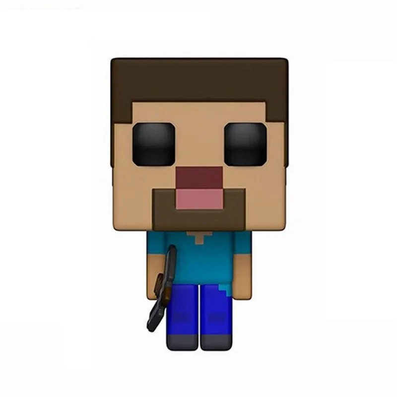 Funko поп Minecraft фигурка Стива в алмазной доспехах Creeper модель Стива коллекционные игрушки 10 см - Цвет: Steve No Box