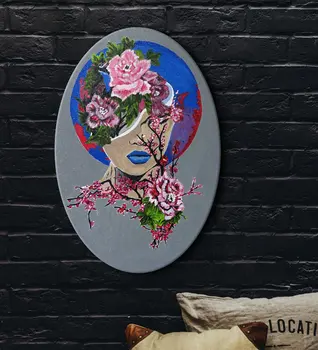 

Handmade Roses Women 'S Between Themed Acrylic Oval Table (33x48 cm)