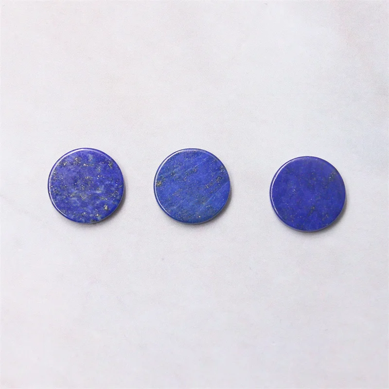 5pcs Lapis Lazuli Cabochon Disc Flat Round Rondelle 8-20mm Natural Mineral Semiprecious Stone For Jewelry Making Pendant Ring