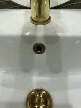 Sink Basin Overflow Cover Bathroom-Accessories Ceramic-Pots Kitchen Black/gold Round-Hole